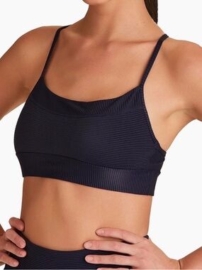 Alala Raya Rib Navy Sports Bra New